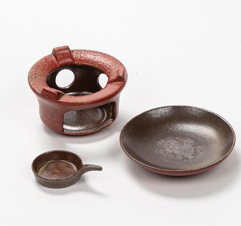 Ceramic Incense Burner Kit, No Electricity Needed,Zen-Inspired Aromatherapy Oil Burner with Rustic Terracotta Glaze, Perfect for Home, Office, Yoga & Meditation (Reddish Brown) in Saudi Arabia