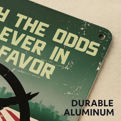 Hunger Games Inspired Metal Wall Art – 8×12 inch Aluminum Quote Sign for Movie Fans, Vintage Fan Decor for Bedroom, Office, or Game Room in Saudi Arabia