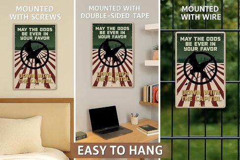 Hunger Games Inspired Metal Wall Art – 8×12 inch Aluminum Quote Sign for Movie Fans, Vintage Fan Decor for Bedroom, Office, or Game Room in Saudi Arabia