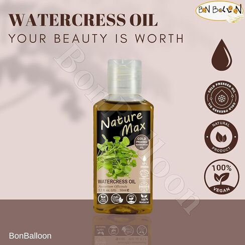 Nature Max Watercress Oil Natural Cold Pressed (1.7 oz / 50 ml) Roquette Rucola Arugula Rugula Cress Non Gmo Pure Herbal Cooking & Hair & Skin & Body in Saudi Arabia