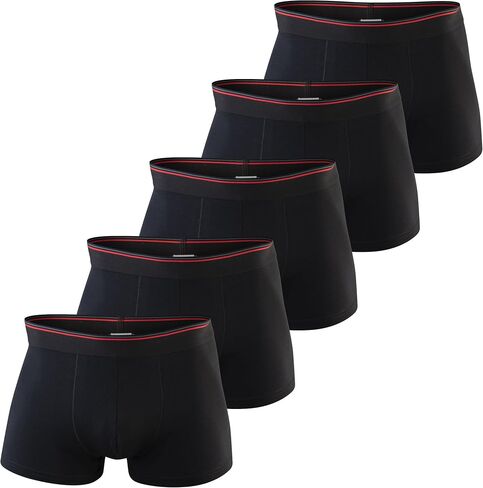 Men's No Fly Trunks, Soft and Breathable Cotton Underwear with ComfortFlex Waistband, 5-Pack in Kuwait
