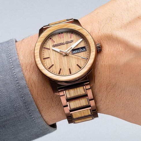 Original Grain Men's Whiskey Espresso 42mm Analog Watch | Barrel Collection, 316L Stainless Steel, Adjustable Watch Band | 5ATM Water-Resistant & Scratch-Resistant | Fashion Wrist Watch for Men in Saudi Arabia