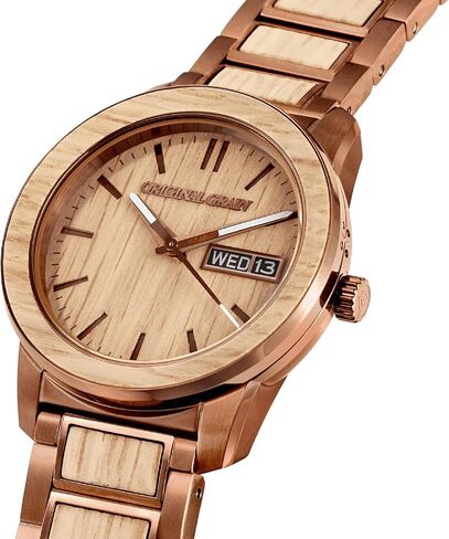 Original Grain Men's Whiskey Espresso 42mm Analog Watch | Barrel Collection, 316L Stainless Steel, Adjustable Watch Band | 5ATM Water-Resistant & Scratch-Resistant | Fashion Wrist Watch for Men in Saudi Arabia