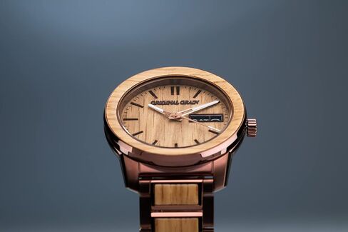 Original Grain Men's Whiskey Espresso 42mm Analog Watch | Barrel Collection, 316L Stainless Steel, Adjustable Watch Band | 5ATM Water-Resistant & Scratch-Resistant | Fashion Wrist Watch for Men in Saudi Arabia