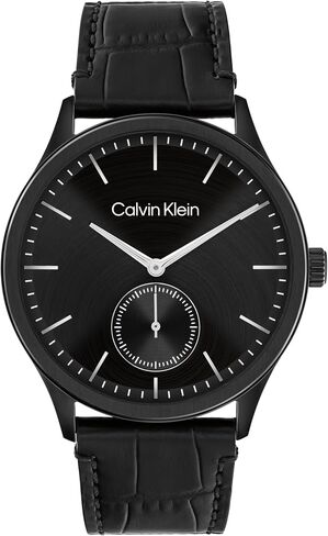 Calvin Klein Men’s CK Tailored Quartz Watch - Croc-Embossed Strap, Brushed Dial with Sub-Eye, Water Resistant Up to 30m - Classic, Modern Timepiece - Gift for Him 42mm in Kuwait