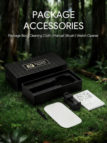 EUTOUR Magnetic Watches for Men| Unique No Hands Design with Gliding Magnet Beads|40mm Wooden Open Dial Analog Quartz Mens Watch with 3ATM and 20mm Wood Steel Band|Unique Men's Fashion Accessories in Saudi Arabia