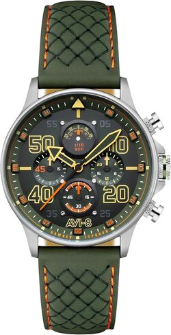 AVI-8 Men's 42mm Hawker Typhoon Rb396 Sheila Chronograph Limited Edition Watch with Leather Strap AV-4093 in Saudi Arabia