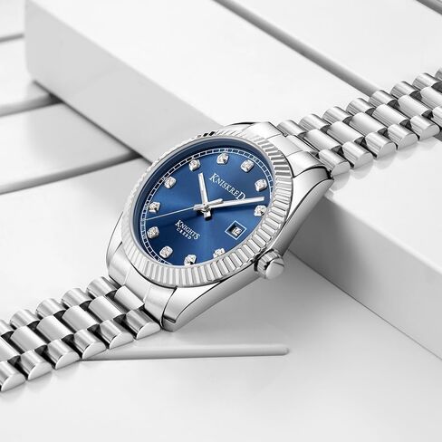 Classic Watch for Men with Solid Stainless Steel Band and Calendar Men’s Dress Watch Water Resistant in Kuwait