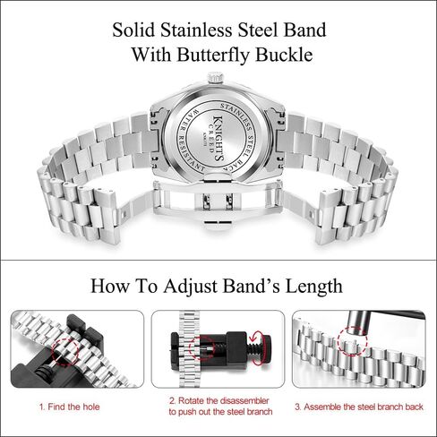 Classic Watch for Men with Solid Stainless Steel Band and Calendar Men’s Dress Watch Water Resistant in Kuwait