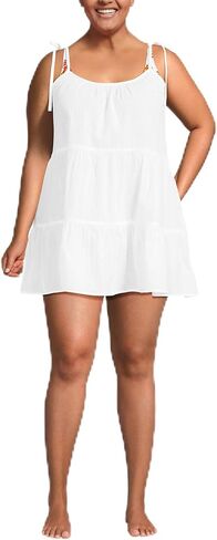 Lands' End Women's New Tiered Cover Up Mini Dress in Saudi Arabia