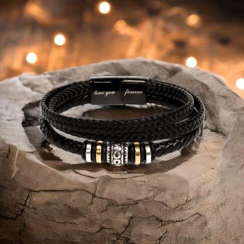 To My Son Bracelet From Mom & Dad, Cuban Link Bracelet for Son with Heartfelt Message Card & Luxury Gift Box, Birthday Graduation Gifts for Teen Boys & Men in Kuwait