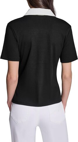 Karl Lagerfeld Women's Rosette Buttons Comfortable Lightweight Blouse in Kuwait