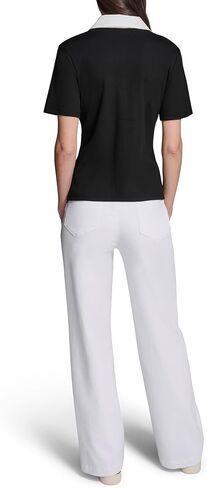Karl Lagerfeld Women's Rosette Buttons Comfortable Lightweight Blouse in Kuwait