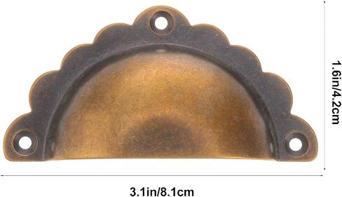 Cabinet PullsAntique Copper Pulls and Drawer Handles, Half-Round Shell Shape, Solid Brass Wardrobe Knobs for Furniture Doors and Closets, Vintage Style Hardware for Home Improvement in Kuwait