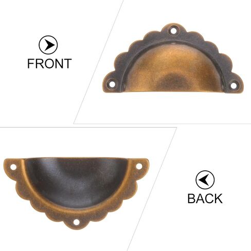 Cabinet PullsAntique Copper Pulls and Drawer Handles, Half-Round Shell Shape, Solid Brass Wardrobe Knobs for Furniture Doors and Closets, Vintage Style Hardware for Home Improvement in Kuwait