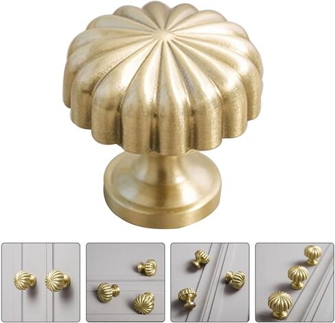 Cabinet PullsSolid Brass Drawer Knob 30mm Gold Pull Handle for Cupboard Door Furniture Hardware Home Improvement in Kuwait