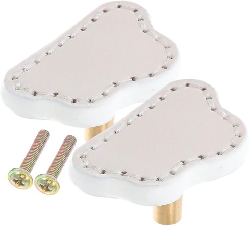 2pcs Cloud Shaped Drawer Handles Room Cabinet Wardrobe Door Pulls Thickened Brass with White Leather for ’s Furniture Hardware in Kuwait
