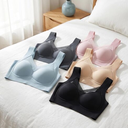 5pcs, Full Bust Cup, Wire-Free, Plus Size, Smoothing Thin Cups in Kuwait