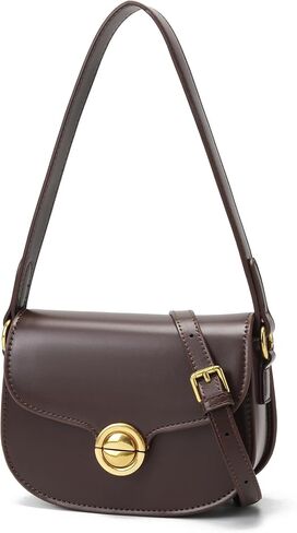 Women's small crossbody bag, vintage saddle-shaped shoulder bag, PU leather mini wallet with adjustable shoulder strap. in Saudi Arabia