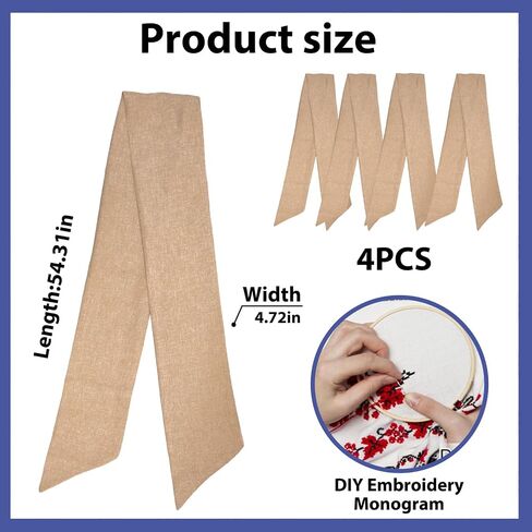 4 Pcs Christmas Wreath Sash for Front Door, Christmas Natural Cotton Sash Baby Shower Wreath Accessories for Home Thanksgiving Wedding Decorations in Saudi Arabia