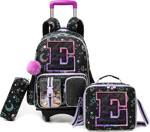 Meetbelify Rolling Backpack for Girls Backpack with Wheels for Elementary Student Kids School Bag with Lunch Box Pencil Case for Girls Ages 6-8 Years Old Pink A in Saudi Arabia