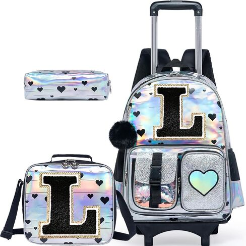 Meetbelify Rolling Backpack for Girls Backpack with Wheels for Elementary Student Kids School Bag with Lunch Box Pencil Case for Girls Ages 6-8 Years Old Pink A in Saudi Arabia
