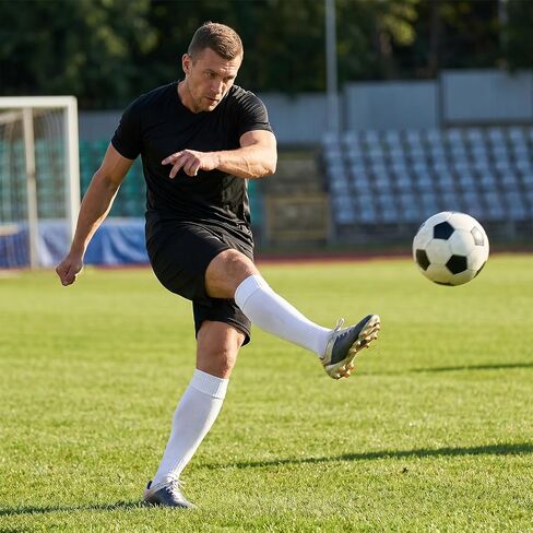 3Pairs Shin Guard Sleeves Pre Cut Soccer Socks Athletic Leg Sleeves for Men Women Youth Running Basketball Training in Saudi Arabia