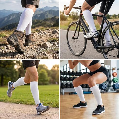 3Pairs Shin Guard Sleeves Pre Cut Soccer Socks Athletic Leg Sleeves for Men Women Youth Running Basketball Training in Saudi Arabia