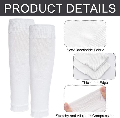 3Pairs Shin Guard Sleeves Pre Cut Soccer Socks Athletic Leg Sleeves for Men Women Youth Running Basketball Training in Saudi Arabia