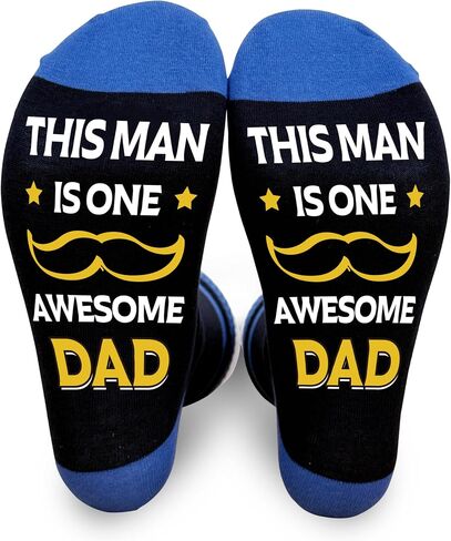 Funny Awesome Dad Gifts Socks For Men, Soft Novelty Socks For Best Dad Father Daddy Papa, Thank You Appreciation Gifts For Daddy Grandpa Birthday Father's Day Christmas, 07 in Saudi Arabia