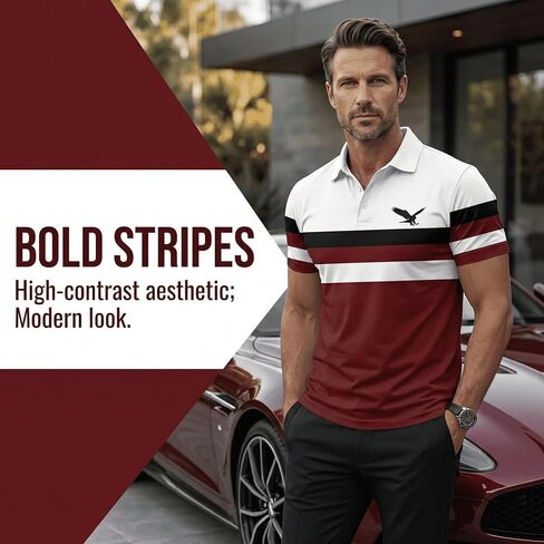 Men's Short Sleeve Polo Shirt, Breathable Business Casual Top, for Daily Home Outdoor Casual Wear, Regular Fit S-2XL in Kuwait