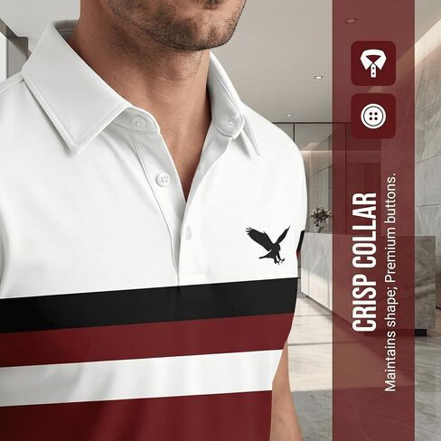 Men's Short Sleeve Polo Shirt, Breathable Business Casual Top, for Daily Home Outdoor Casual Wear, Regular Fit S-2XL in Kuwait