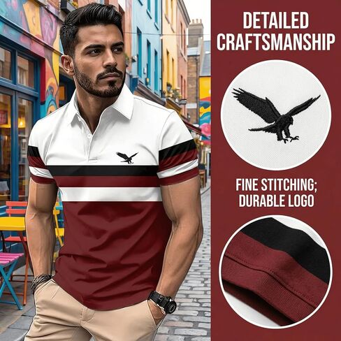 Men's Short Sleeve Polo Shirt, Breathable Business Casual Top, for Daily Home Outdoor Casual Wear, Regular Fit S-2XL in Kuwait
