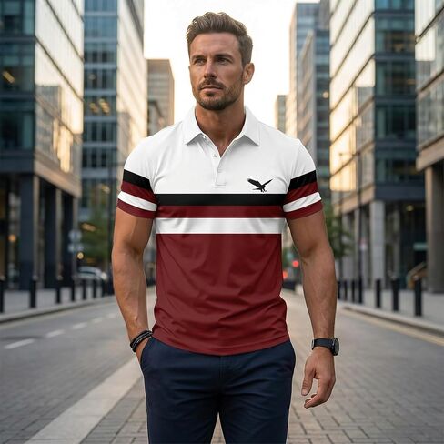 Men's Short Sleeve Polo Shirt, Breathable Business Casual Top, for Daily Home Outdoor Casual Wear, Regular Fit S-2XL in Kuwait