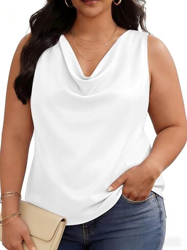 Women's Cowl Neck Tank Top Knit Blouse 2026 Spring Summer Sleeveless Business Casual Wear Office Shirt in Saudi Arabia