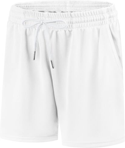 Boys Basketball Shorts Mesh Athletic Soccer Running Sports Shorts Quick Dry Fit Active Gym Shorts with Pockets for Teen Youth White 10-12 Years in Saudi Arabia