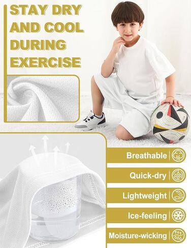 Boys Basketball Shorts Mesh Athletic Soccer Running Sports Shorts Quick Dry Fit Active Gym Shorts with Pockets for Teen Youth White 10-12 Years in Saudi Arabia
