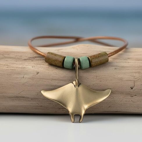 Stingray Necklace Antique Bronze- Manta Ray Necklace for Women, Bronze Stingray Necklace, Stingray Jewelry, Manta Ray Pendant Scuba Diving Jewelry, Boho Jewelry for Women in Saudi Arabia