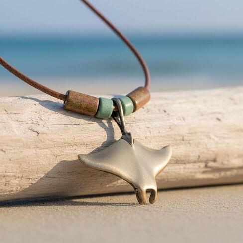 Stingray Necklace Antique Bronze- Manta Ray Necklace for Women, Bronze Stingray Necklace, Stingray Jewelry, Manta Ray Pendant Scuba Diving Jewelry, Boho Jewelry for Women in Saudi Arabia