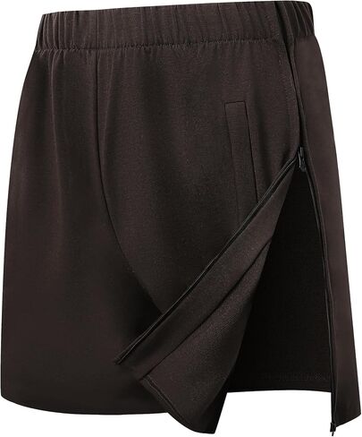One-Hand Dual Zipper Mens Tear Away Shorts, Open Side Adaptive Shorts, Easy Dressing for Surgery, Rehab & Elderly Care in Kuwait