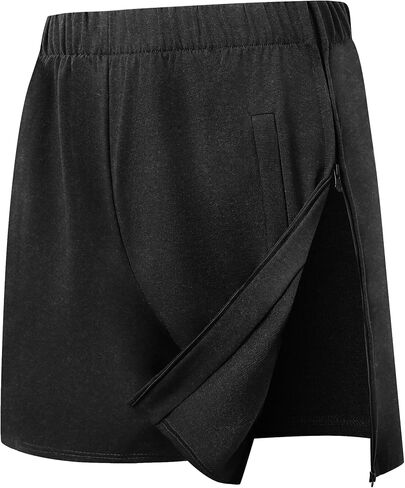One-Hand Dual Zipper Mens Tear Away Shorts, Open Side Adaptive Shorts, Easy Dressing for Surgery, Rehab & Elderly Care in Kuwait