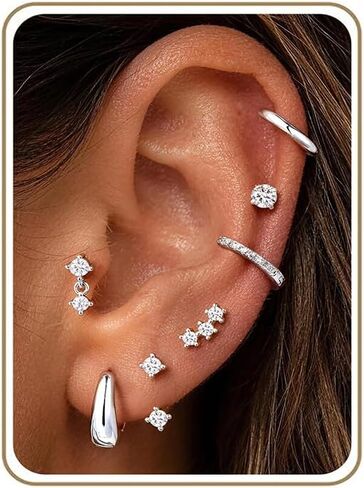 Turandoss Gold Earrings for Women, 14K Gold Plated Chunky Hoop Earrings Hypoallergenic Cartilage Huggie Hoops Earrings Stacks for Multiple Piercings Earrings for Women Jewelry in Kuwait