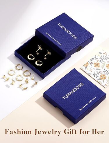 Turandoss Gold Earrings for Women, 14K Gold Plated Chunky Hoop Earrings Hypoallergenic Cartilage Huggie Hoops Earrings Stacks for Multiple Piercings Earrings for Women Jewelry in Kuwait