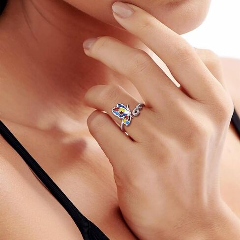 Autism Ring Sterling Silver Autism Awareness Ring for Women Puzzle Piece Ring Autism Jewelry Gift Strength for Adhd Autistic Mom in Saudi Arabia