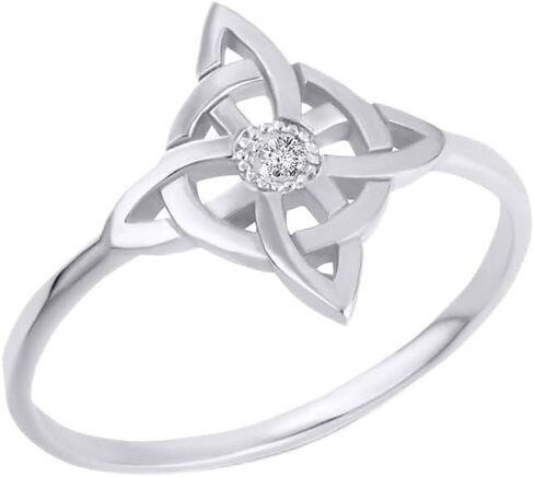 Claddagh Gold 10K and 14K Gold Single Wiccan Witch's Knot Pagan Ring Available in Yellow and White Gold with multiple ring sizes in Saudi Arabia