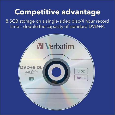 Verbatim Inkjet Hub Printable DVD+R DL Spindle, White, Pack of 50 in Saudi Arabia