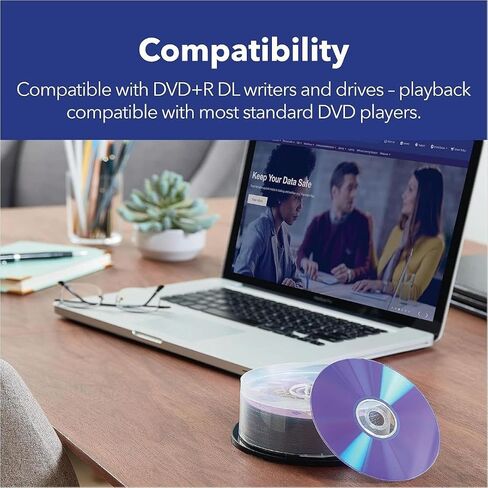 Verbatim Inkjet Hub Printable DVD+R DL Spindle, White, Pack of 50 in Saudi Arabia