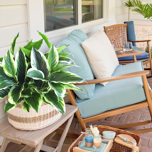 Artificial Plants Outdoor Fake Hostas, 4PCS Realistic Faux Plants Corner Decoration, Plastic Outdoor Greenery Plants UV Resistant Fake Plants Outside Indoor for Porch Office Yard Garden Décor in Saudi Arabia