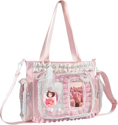 Ita Bag, Kawaii Crossbody Bag, DIY Pin Display Bags with Insert & Cute Accessories, Y2K Style - Shoulder Tote Bags | Personalized in Saudi Arabia