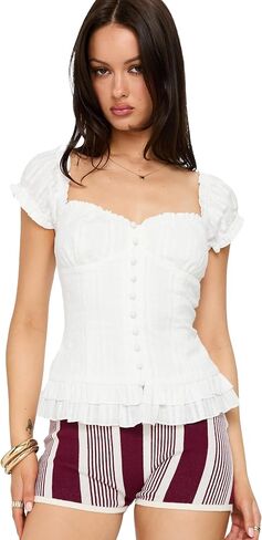 Princess Polly Women's Suiter Frill Detail Top in Saudi Arabia
